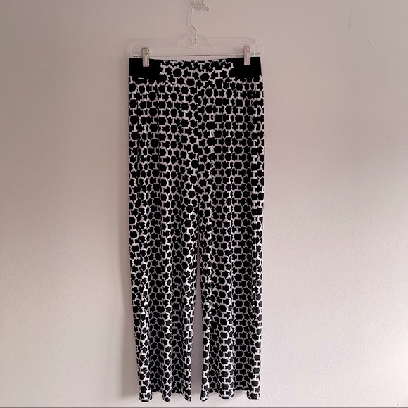 Jones Studio Black & White Print Wide Leg Pants Size Small - Picture 3 of 7